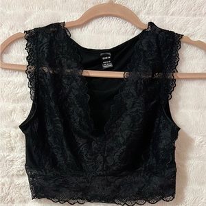 SHEIN black crop top lace size XS or 2